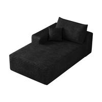 RÉCAMIERE DE-34721 linke Chaiselongue Schwarz - Schwarz, Textil (95/83/175cm) - ComfortXL