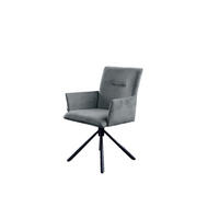 ESSZIMMERSTUHL KYRA Grau Velvet - Schwarz/Grau, Kunststoff/Textil (64/88/61cm) - KAWOLA