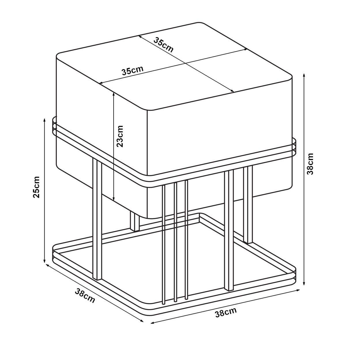 SADA STOLIČEK 2 KS. Tas - černá/béžová, kov/kompozitní dřevo (38/38/38cm) - [en.casa]