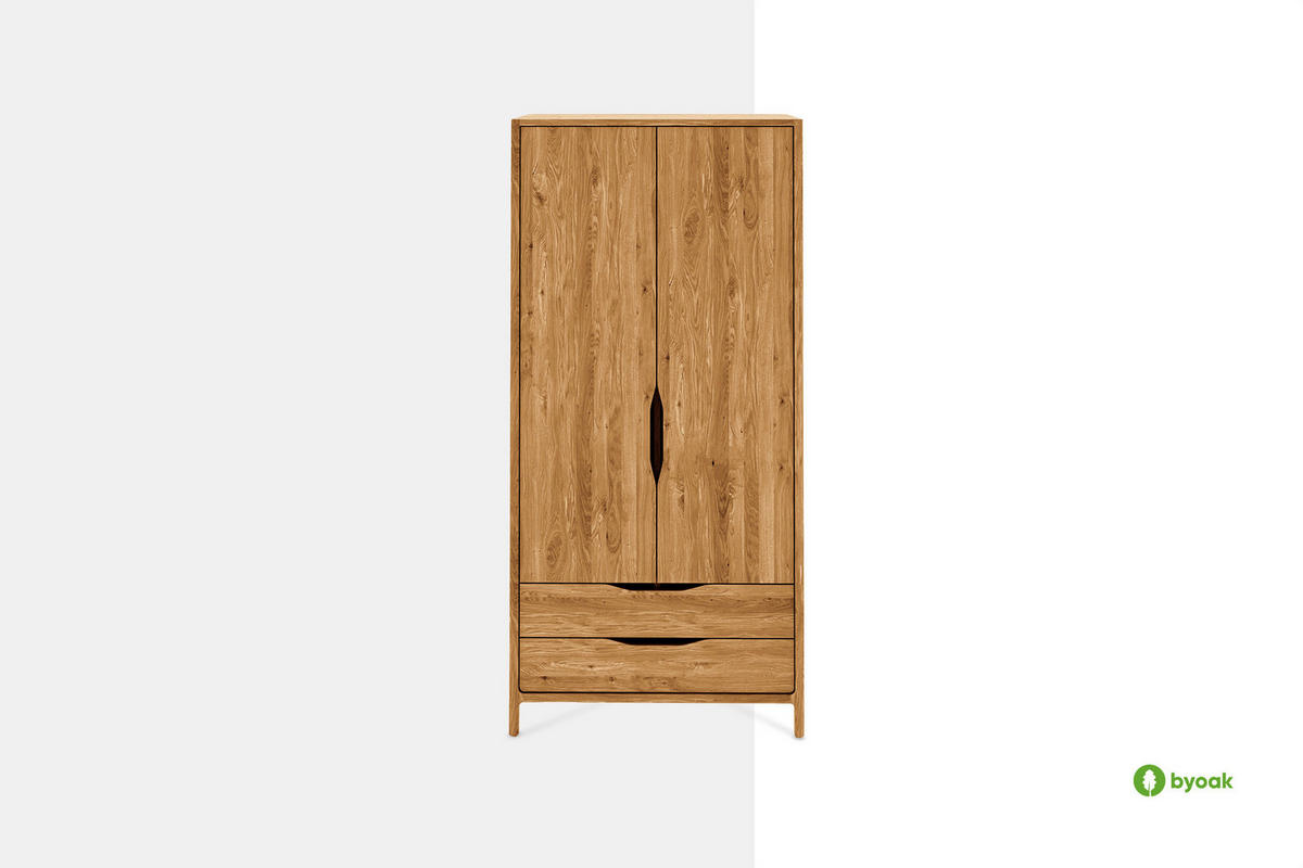 KLEIDERSCHRANK PAUL Wildeiche - Wildeiche, Holz (95/188/60cm) - byoak