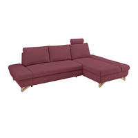 ECKSOFA bordeaux Velours, Sofa mit Bettfunktion und Stauraum 284 cm - Bordeaux, Holz/Textil (284/166cm) - Furn.Design