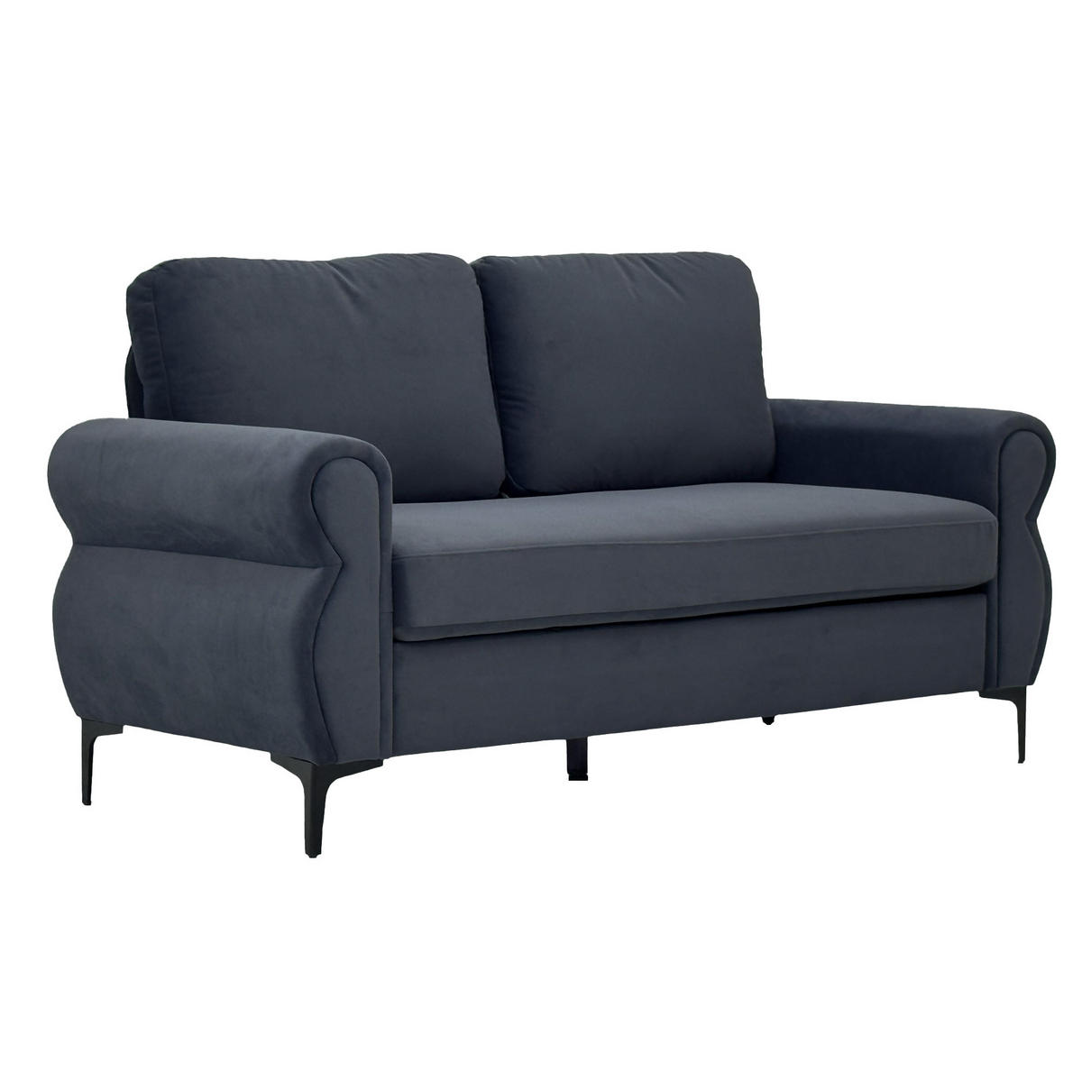 2-SITZER-SOFA DE-35060 mit Federkern Dunkelgrau - Dunkelgrau, Metall (81/92/173.5cm) - ComfortXL