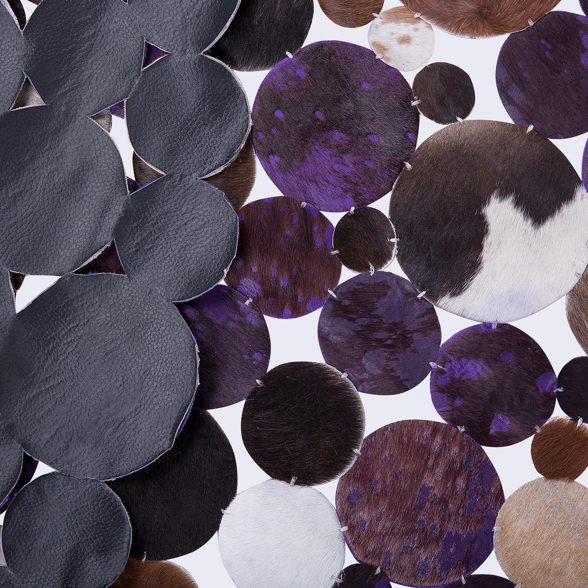 KURZFLOR-TEPPICH Sorgun 140/140 cm - Multicolor, Fell (140/140cm) - Beliani