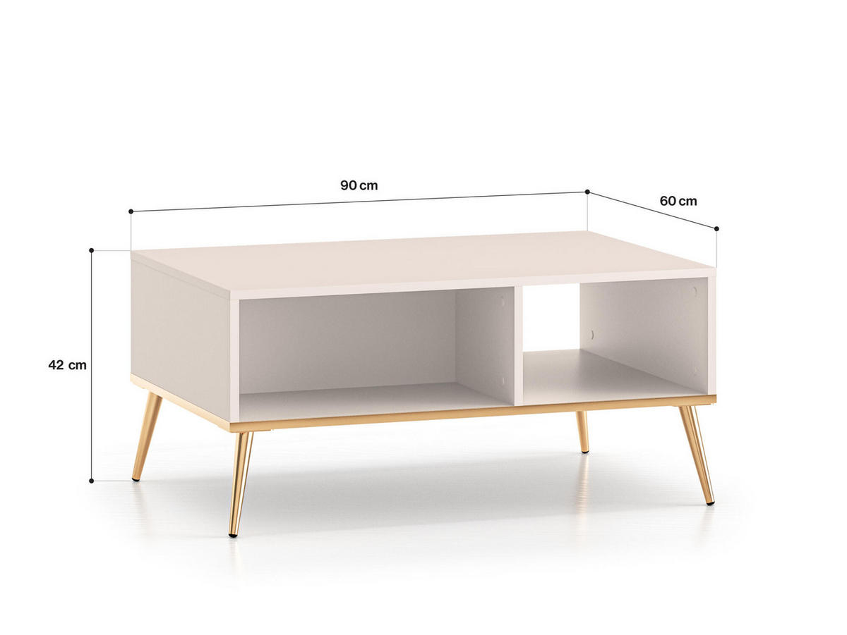 COUCHTISCH SELGIN Beige 90x60x42 cm - Beige, Holzwerkstoff (60/90/42cm) - FURNLUX