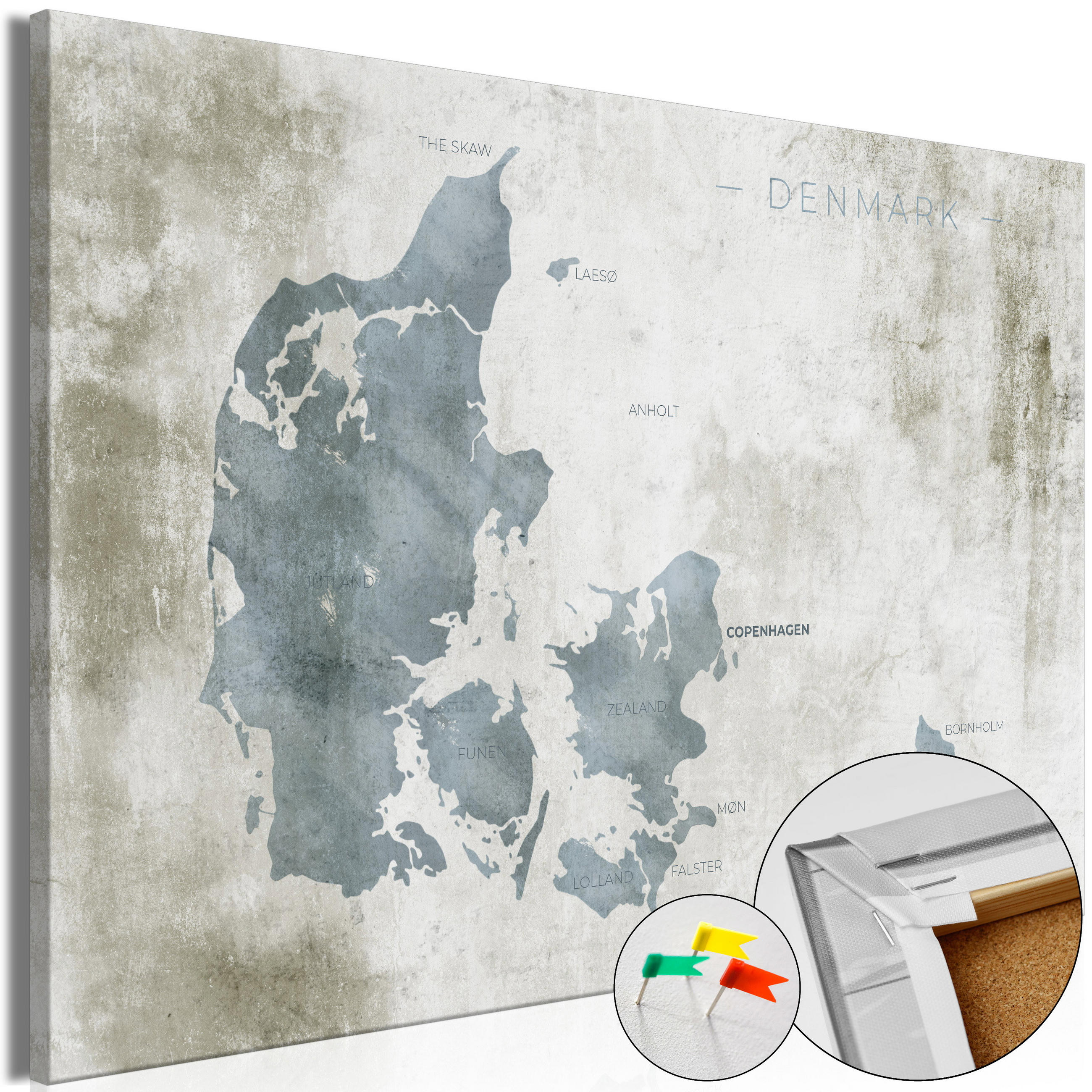 PINNWANDBILDER Grau 90/60 cm - Braun/Grau, Naturmaterialien/Textil (90/60cm) - KUNSTLOFT