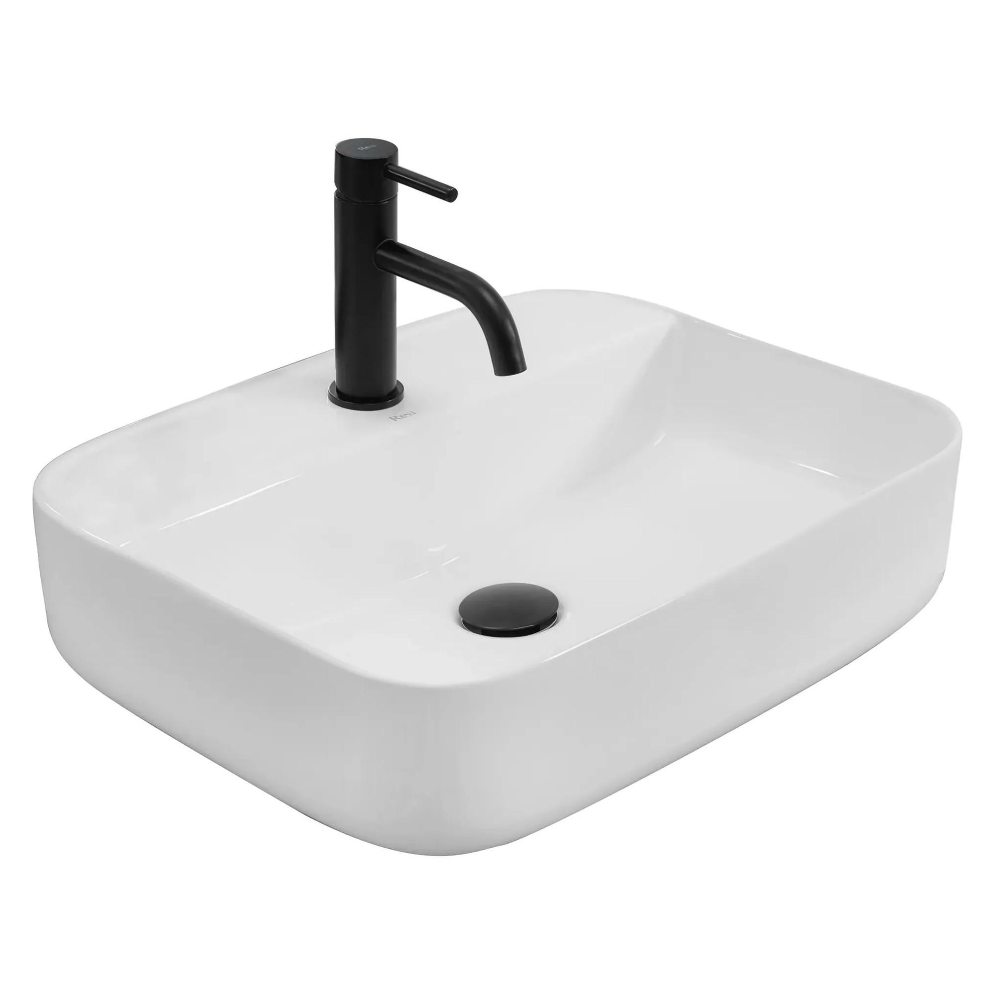 AUFSATZWASCHBECKEN Rea Martina White - Weiß, Keramik (41/13/51.5cm) - REA