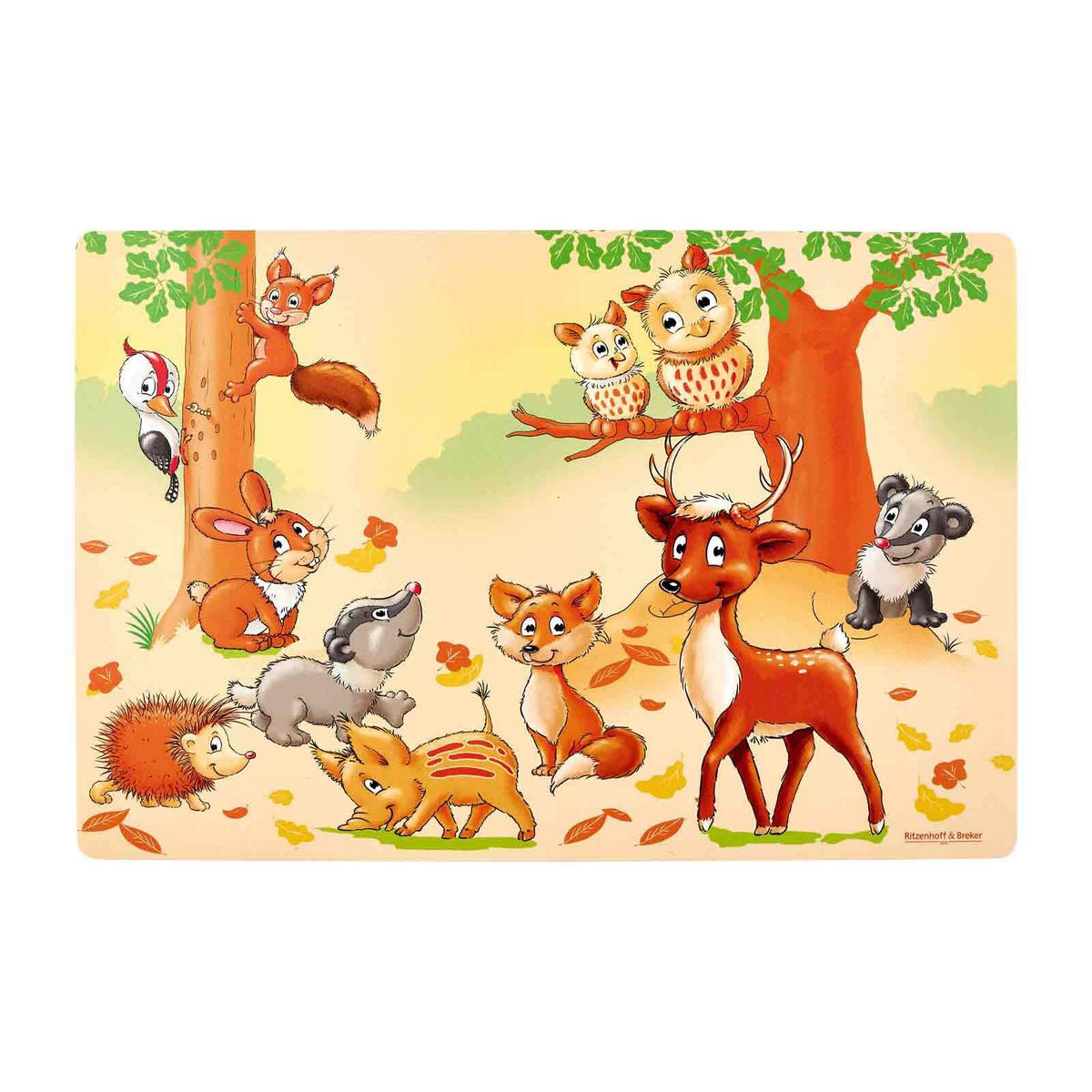 KINDERGESCHIRR MIT PLATZSET Waldtiere bunt 4er Set - Multicolor, Keramik (1/1/1cm) - Ritzenhoff Breker