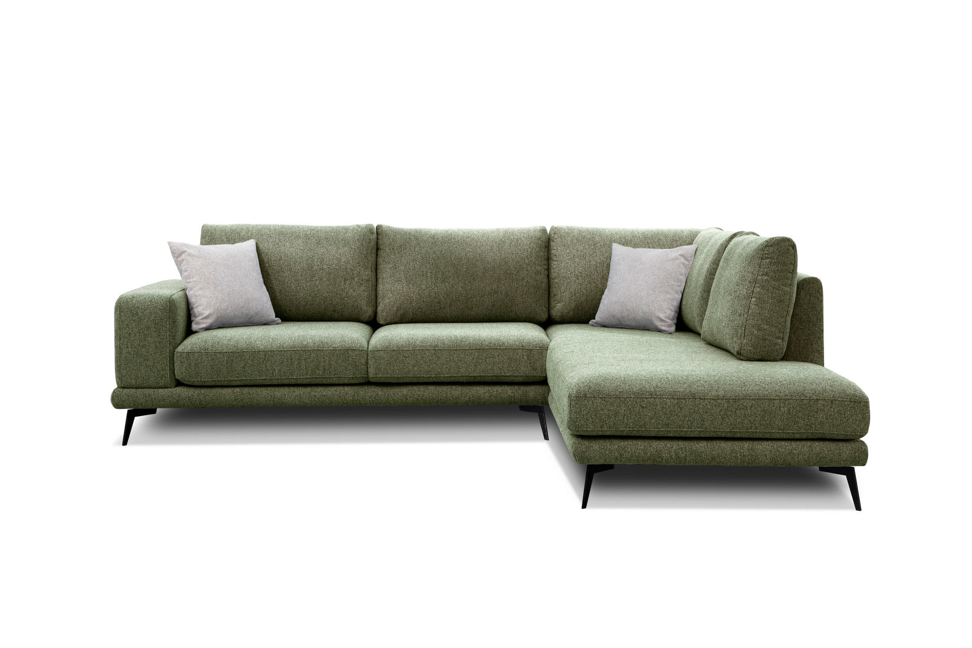 ECKSOFA MEDIOLANE 5-Sitzer, olivgrün - Olivgrün, Holzwerkstoff/Textil (282/219cm) - Courtois Laville