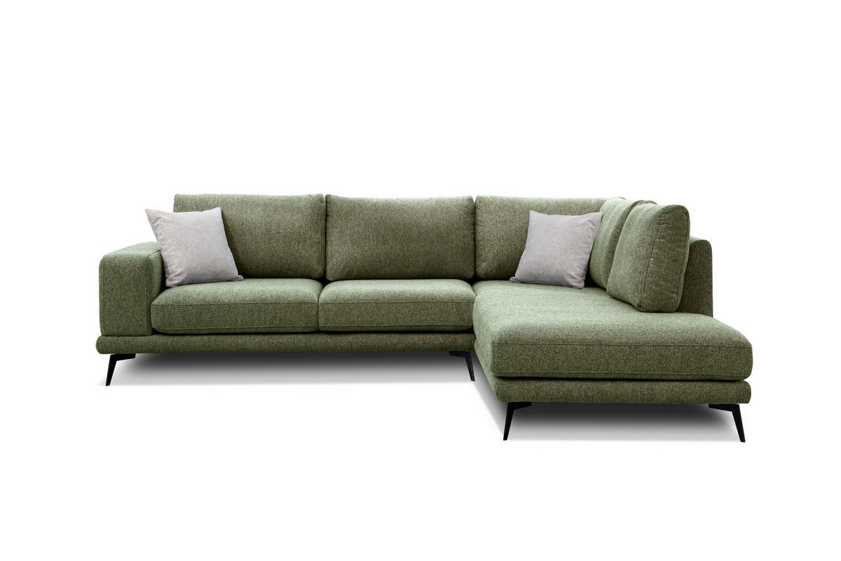 ECKSOFA MEDIOLANE 5-Sitzer, olivgrün - Olivgrün, Holzwerkstoff/Textil (282/219cm) - Courtois Laville