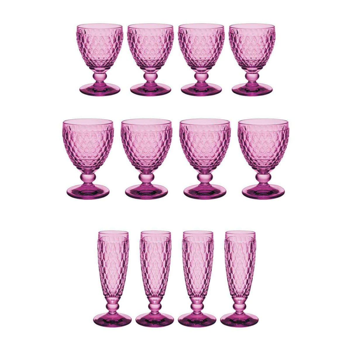 WASSER-, WEIN- UND SEKTGLÄSER Boston Coloured Berry 12er Set - Pink, Glas - Villeroy & Boch