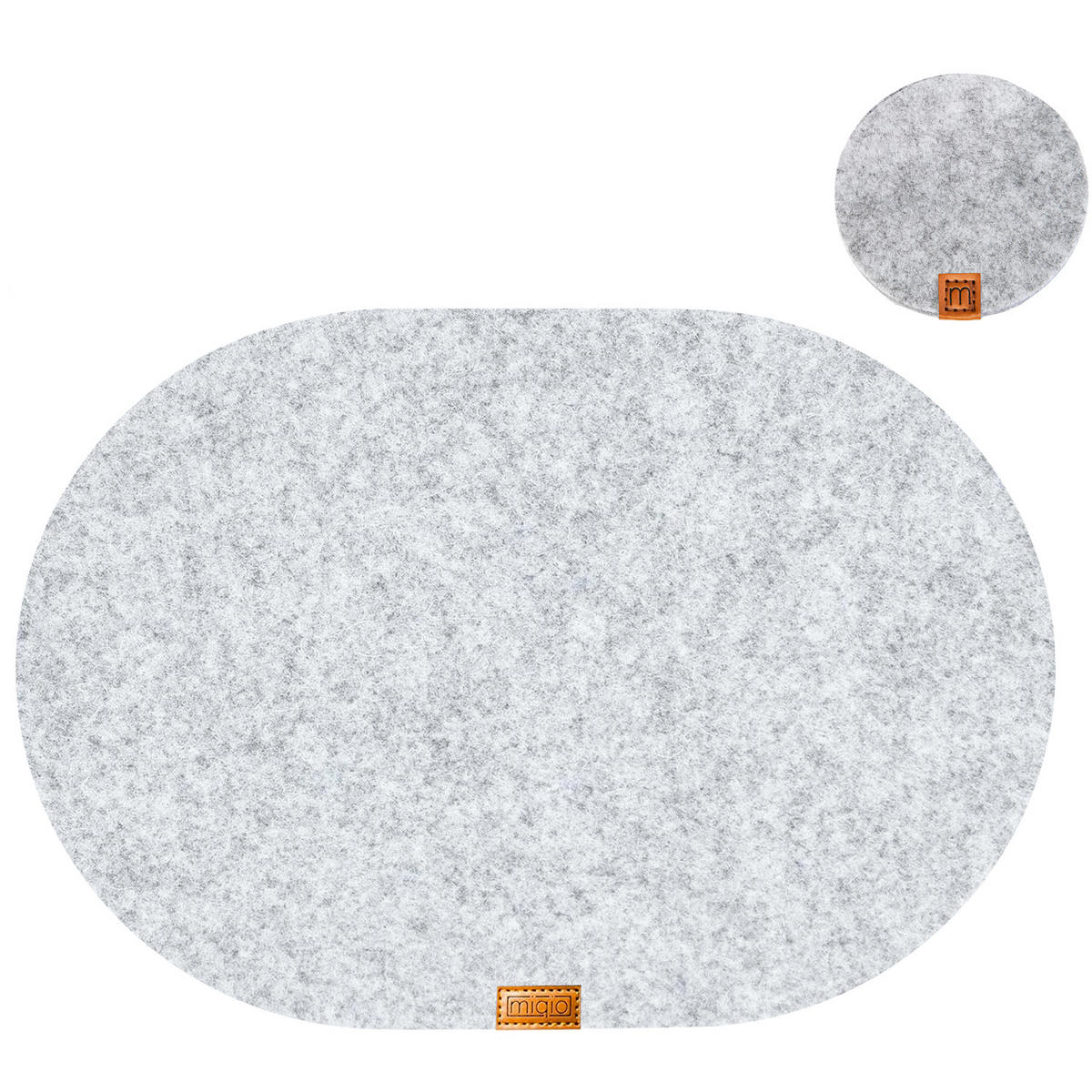 TISCHSETS Glasuntersetzer 12er-Set - Hellgrau, Textil (44/29/3cm) - Miqio Design