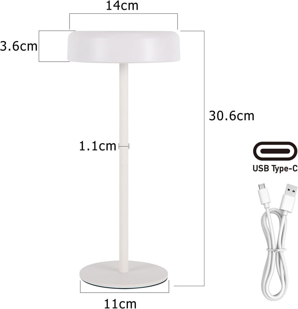 TISCHLEUCHTE Lichtold 14/30/14 cm - Weiß, Metall (14/14/30cm) - ZMH