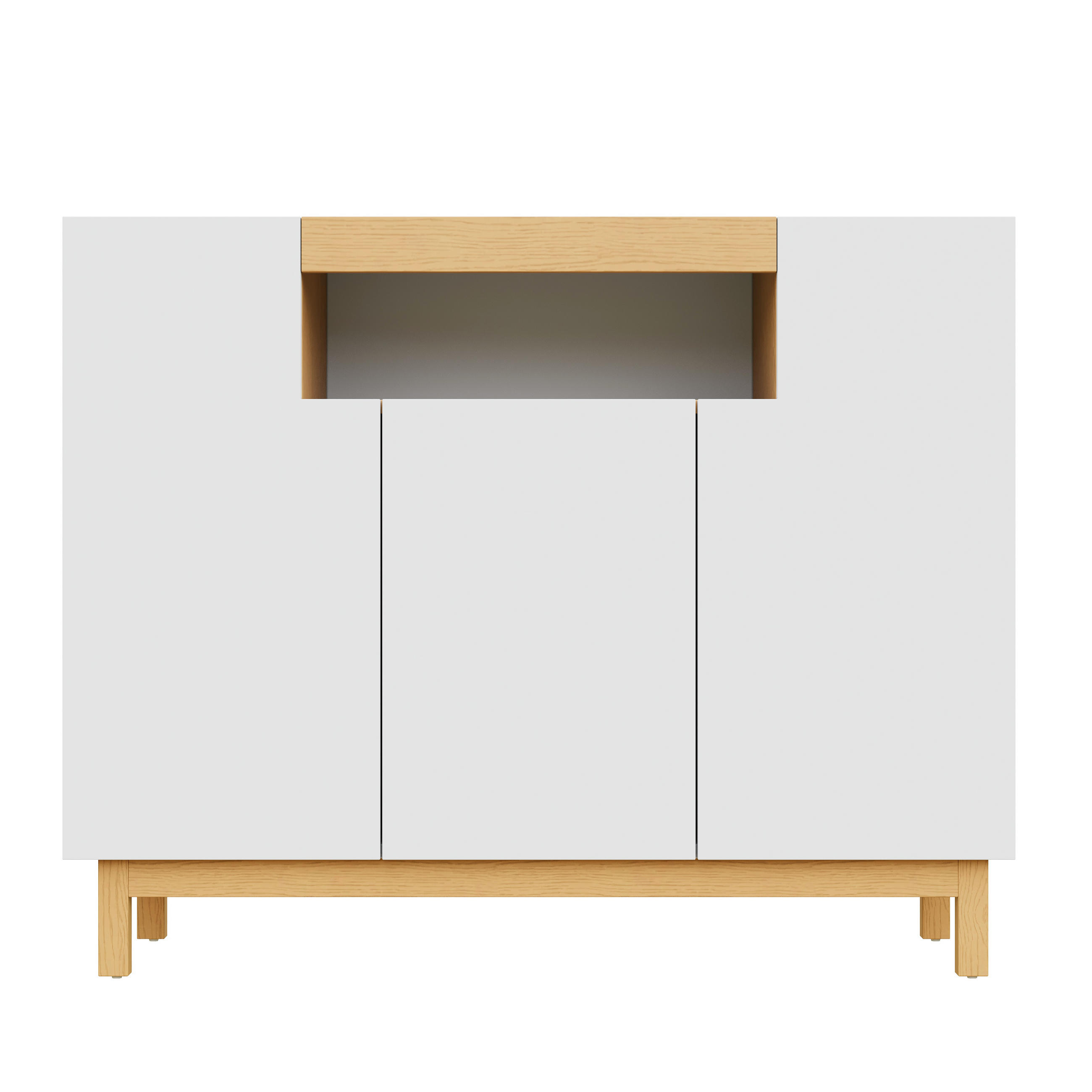 SIDEBOARD Weiß 120.5/42/96 cm - Weiß, Holzwerkstoff (120.5/96/42cm) - PANGIVO