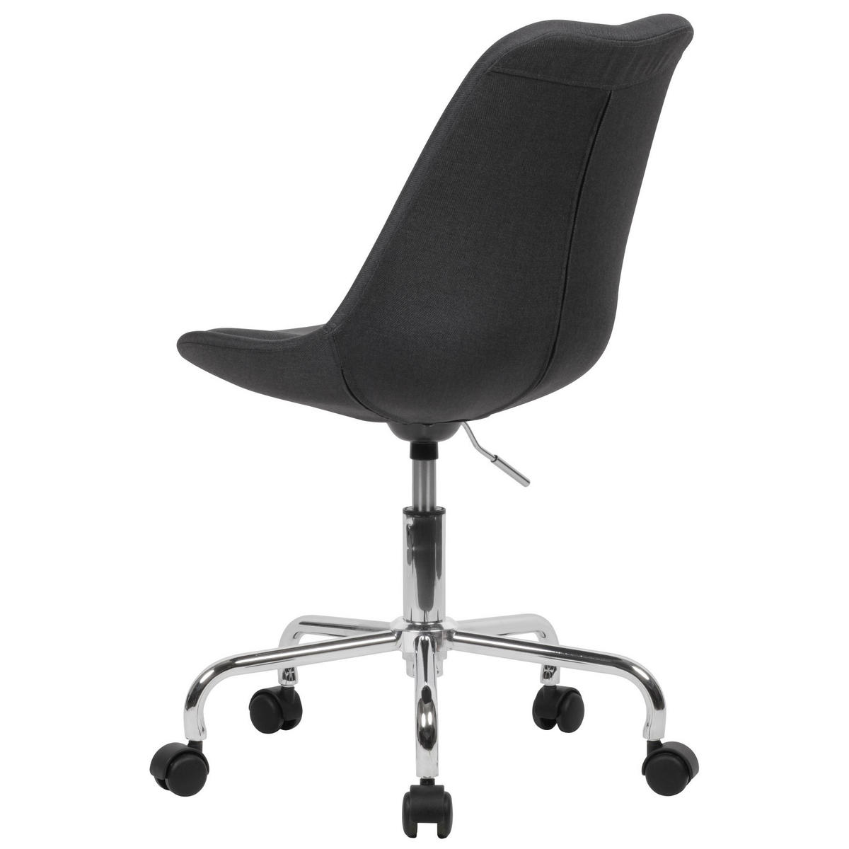 SCHALENSTUHL mit 360° Drehfunktion MESCHIO, Schwarz 65x65x94 cm - Silberfarben/Schwarz, Textil/Metall (65/94/65cm) - KADIMA DESIGN