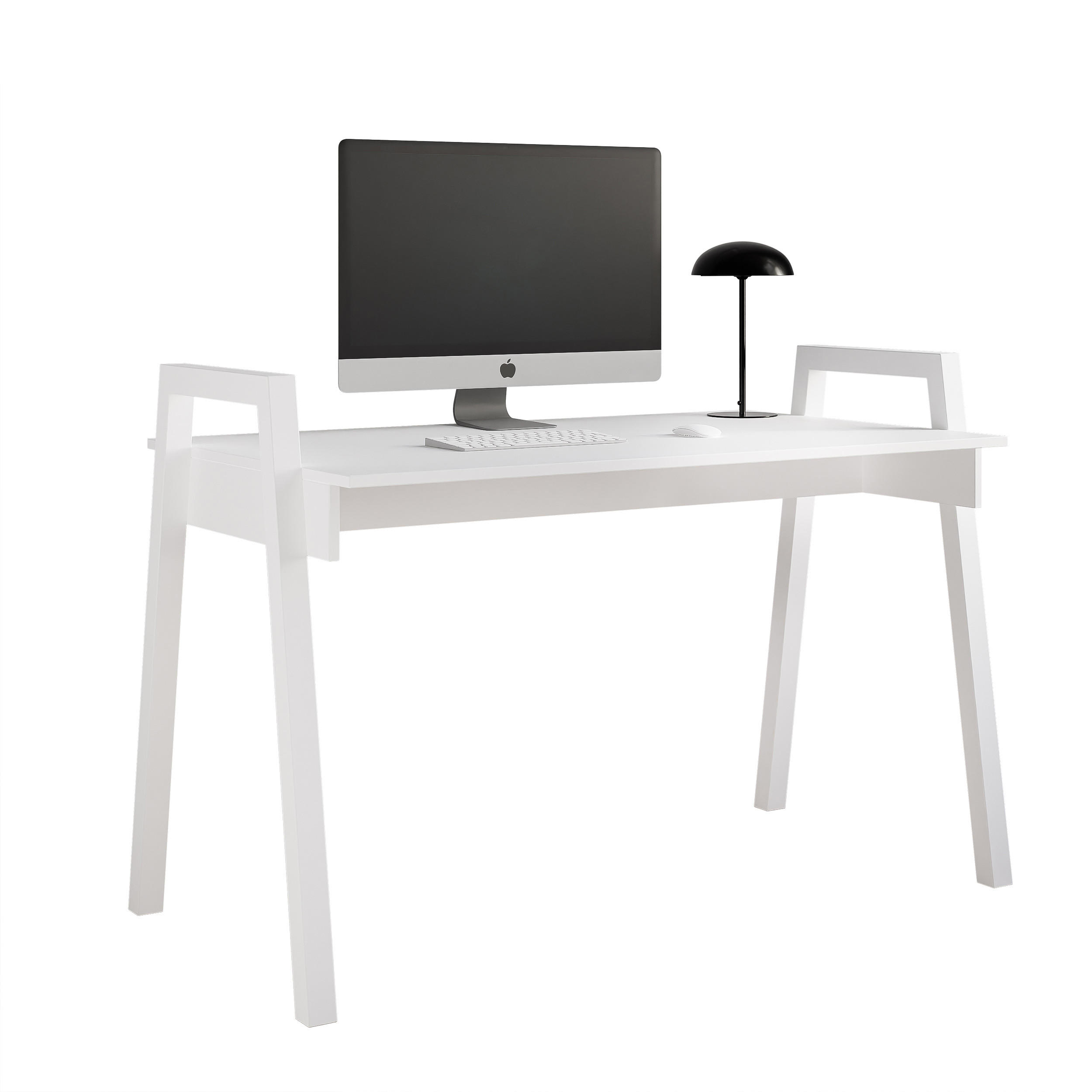 SCHREIBTISCH NOVO 120/68/82 cm, Weiß - Weiß, Holzwerkstoff/Metall (68/120/82cm) - Idohome