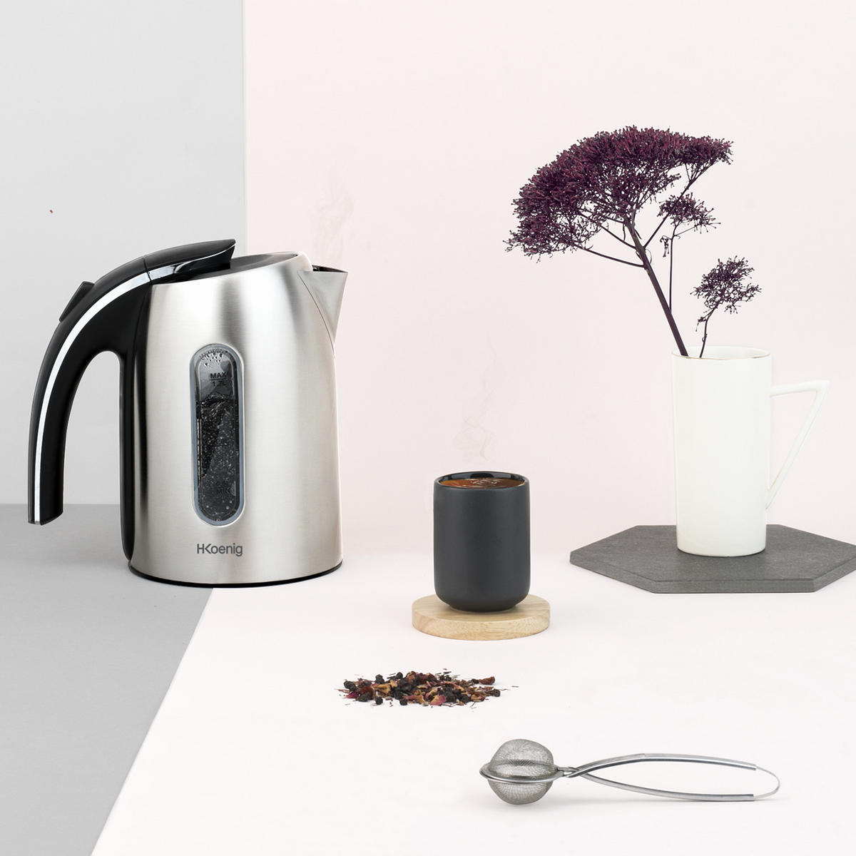 WASSERKOCHER BO17 Silber, 1,7 L - Grau, Metall (15/24.5/20cm) - HKoenig