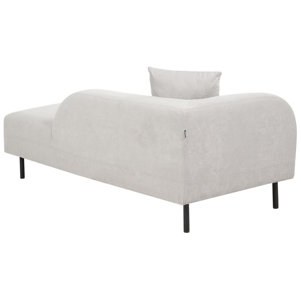 CHAISELONGUE Samtstoff hellgrau linksseitig Le Crau - Schwarz/Grau, Textil (170/65/84cm) - Beliani