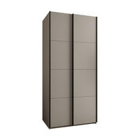 SCHWEBETÜRENSCHRANK 245,5/110/64 2-türig - Kaschmir/Schwarz, Holz/Metall (110/245/64cm) - Abiks Möbel