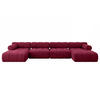 WOHNLANDSCHAFT modulares Sofa Tesso-U2 - 380x160x70 cm Bordeauxrot Velours - Bordeaux, Holzwerkstoff/Textil (380/70/160cm) - ALTDECOR