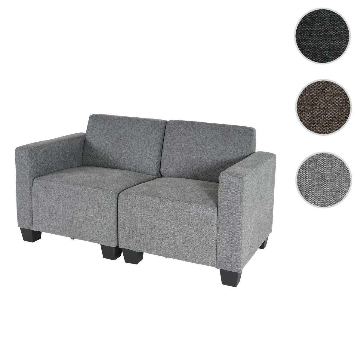2-SITZER SOFA COUCH MODULAR Grau - Grau, Textil (136/76/72cm) - MCW