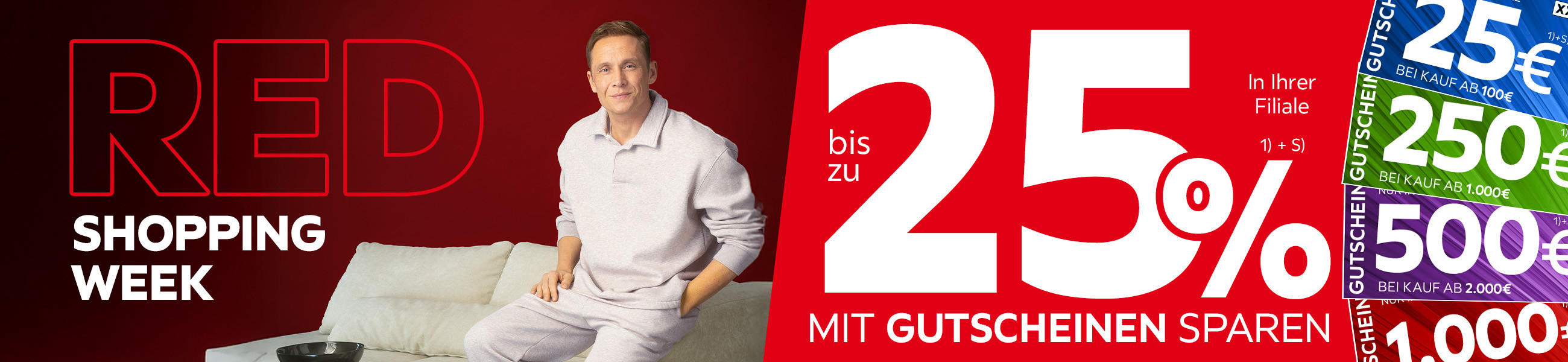 Red Shopping Week - Bis zu 25% mit Gutscheinen sparen in Ihrer Filiale