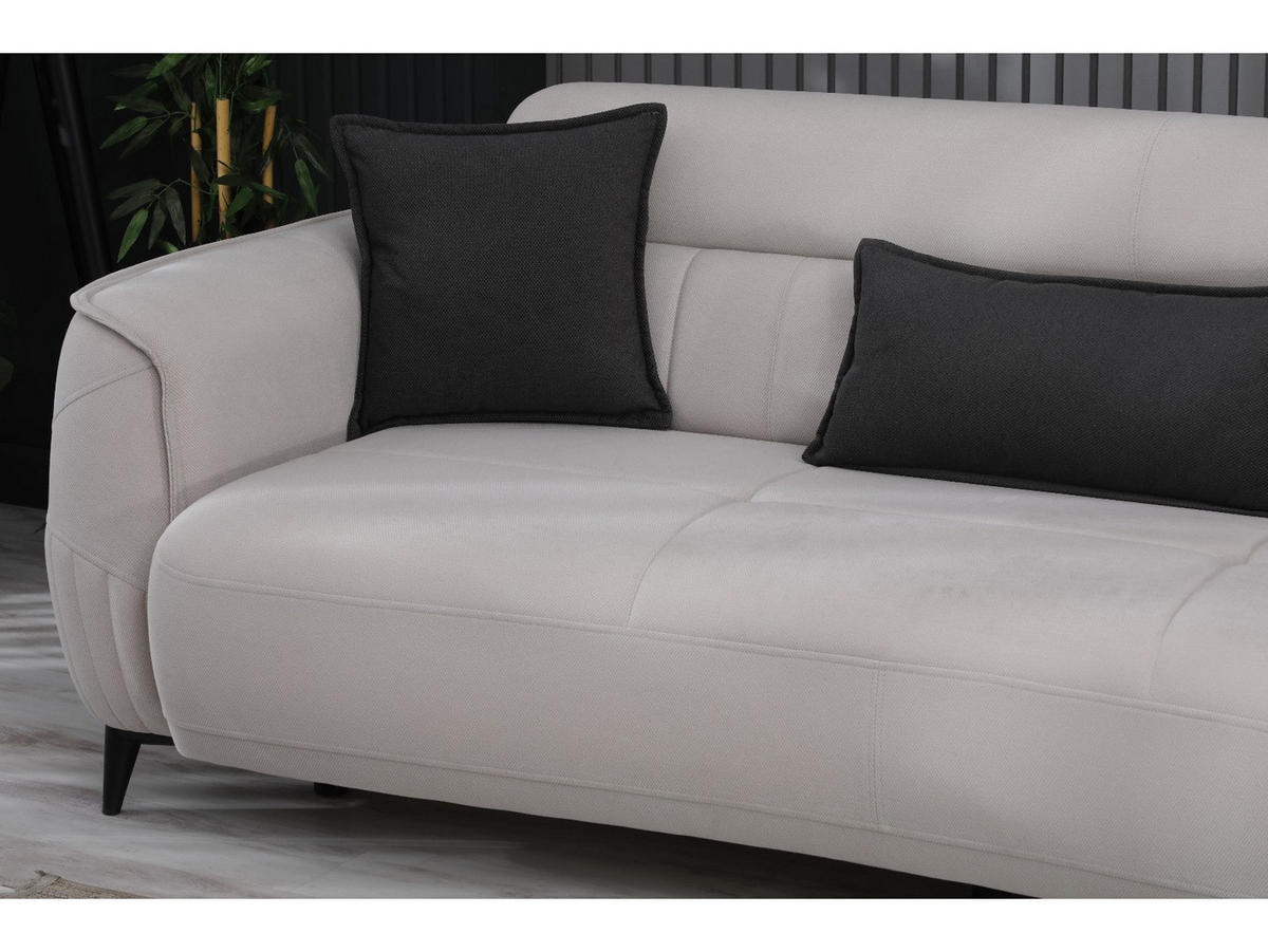 SITZGARNITUR Cordoba, Beige Stellvariante 3+2+1 - Beige, Holzwerkstoff/Kunststoff (245/85/104cm)