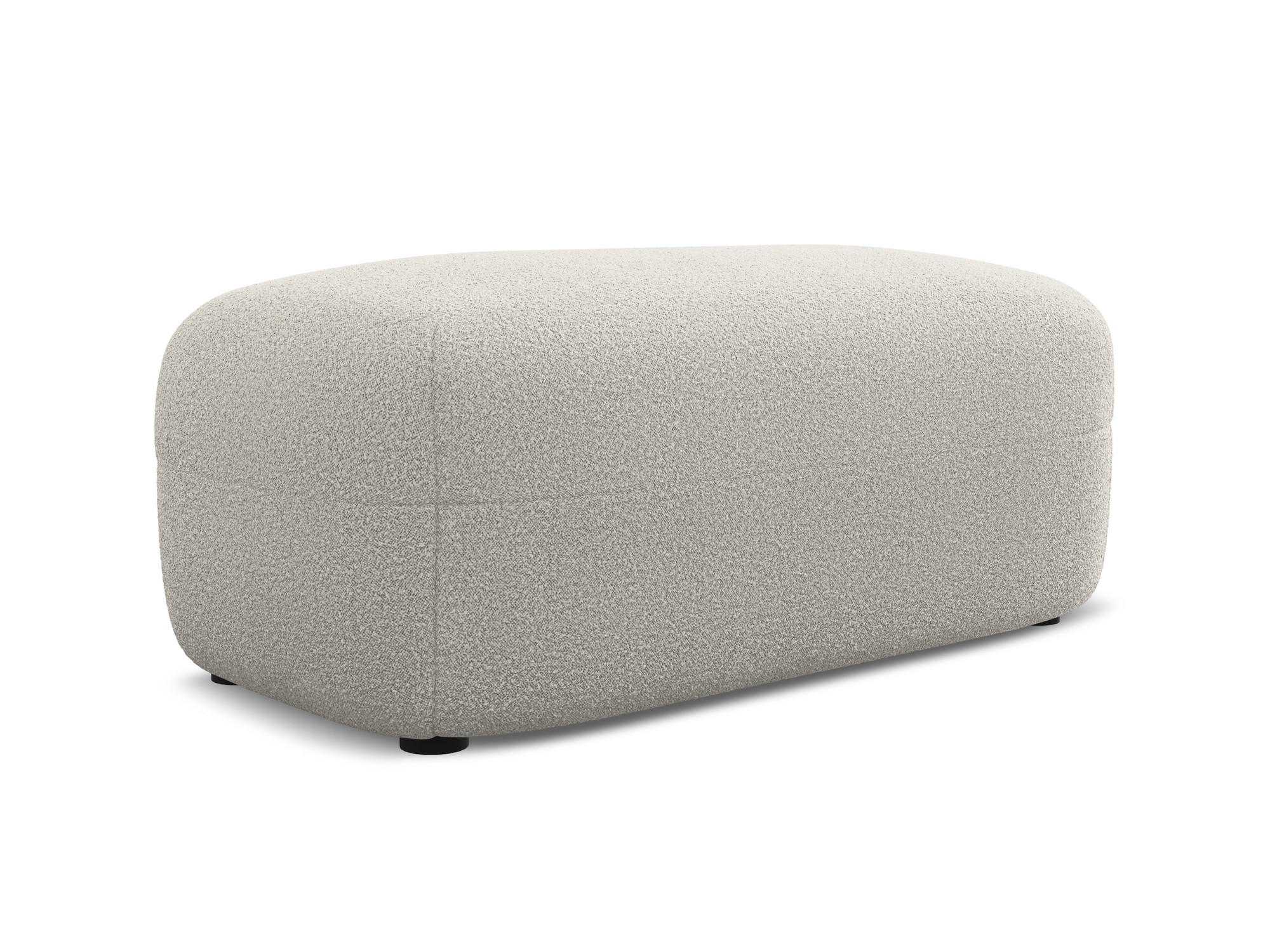 POUF Bouclé Stoff Beige - Beige/Schwarz, Kunststoff/Textil (92/40/48cm) - Makamii