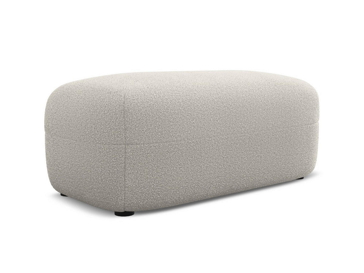 POUF Bouclé Stoff Beige - Beige/Schwarz, Kunststoff/Textil (92/40/48cm) - Makamii