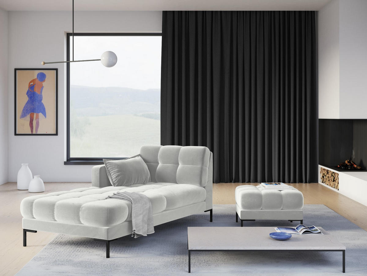 POUF Mamaia aus Samt silber - Silberfarben, Textil (60/41/60cm) - Micadoni