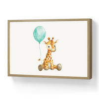 NACHTTISCHLAMPE MIT AKKU Giraffe - Baby - Tiere - Blauer Ballon 60x40 cm - Weiß, Holzwerkstoff (8/60/40cm) - OnlyWow