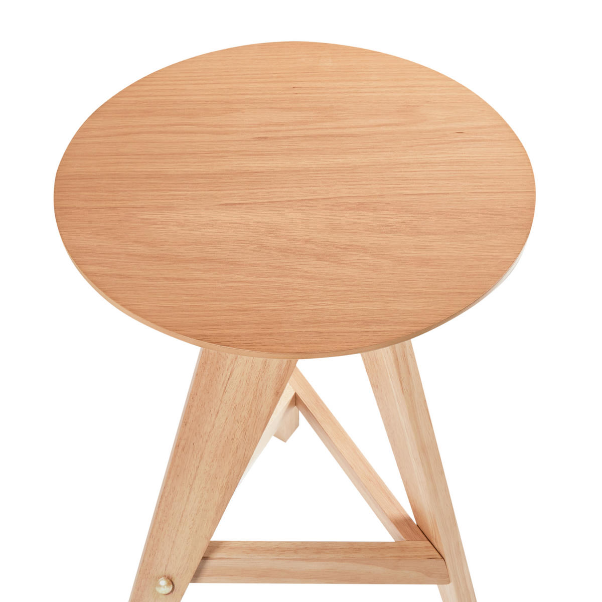 BARHOCKER 2er-Set Holz Hellbraun Aroma - Hellbraun, Holz (43/62/43cm) - Beliani