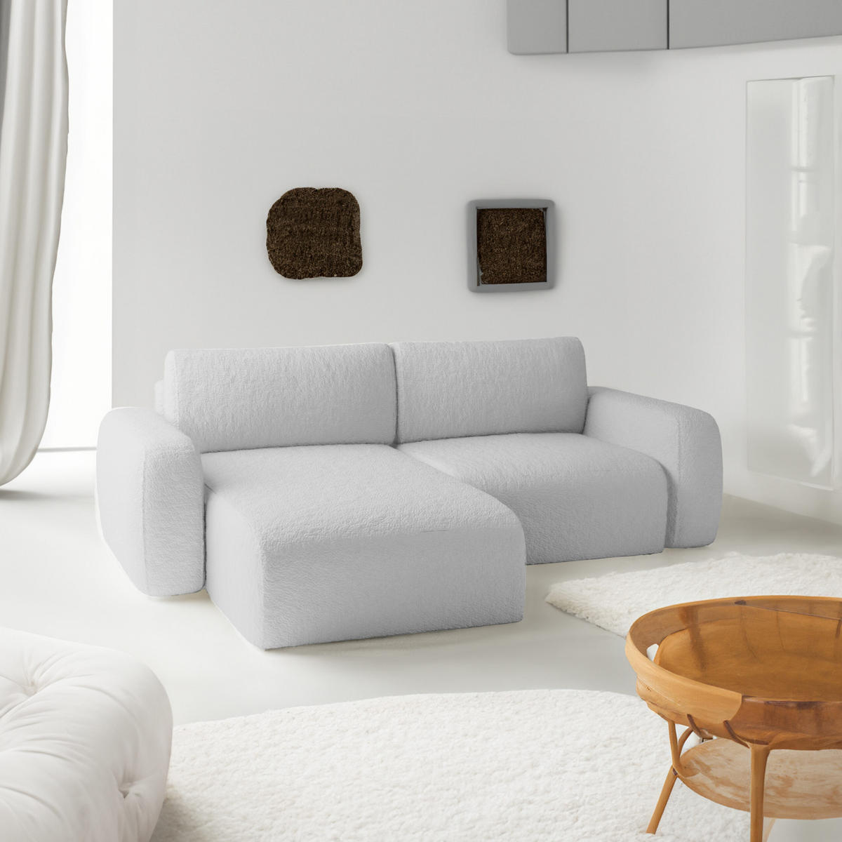 ECKSOFA Varde mini Universelle Silber (Anthology 15) - Grau, Textil (148/257cm) - Fedve