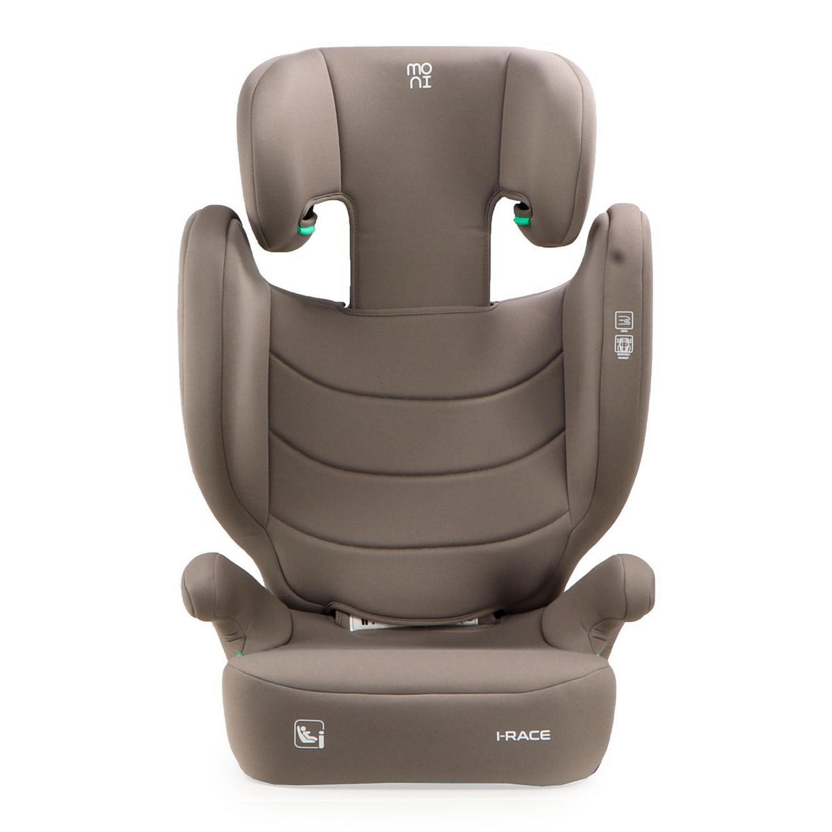 SITZERHÖHUNG i-Race i-Size braun 100-150 cm Isofix Rückenlehne abnehmbar Kopfstütze - Braun, Kunststoff (45/59/41cm) - Moni