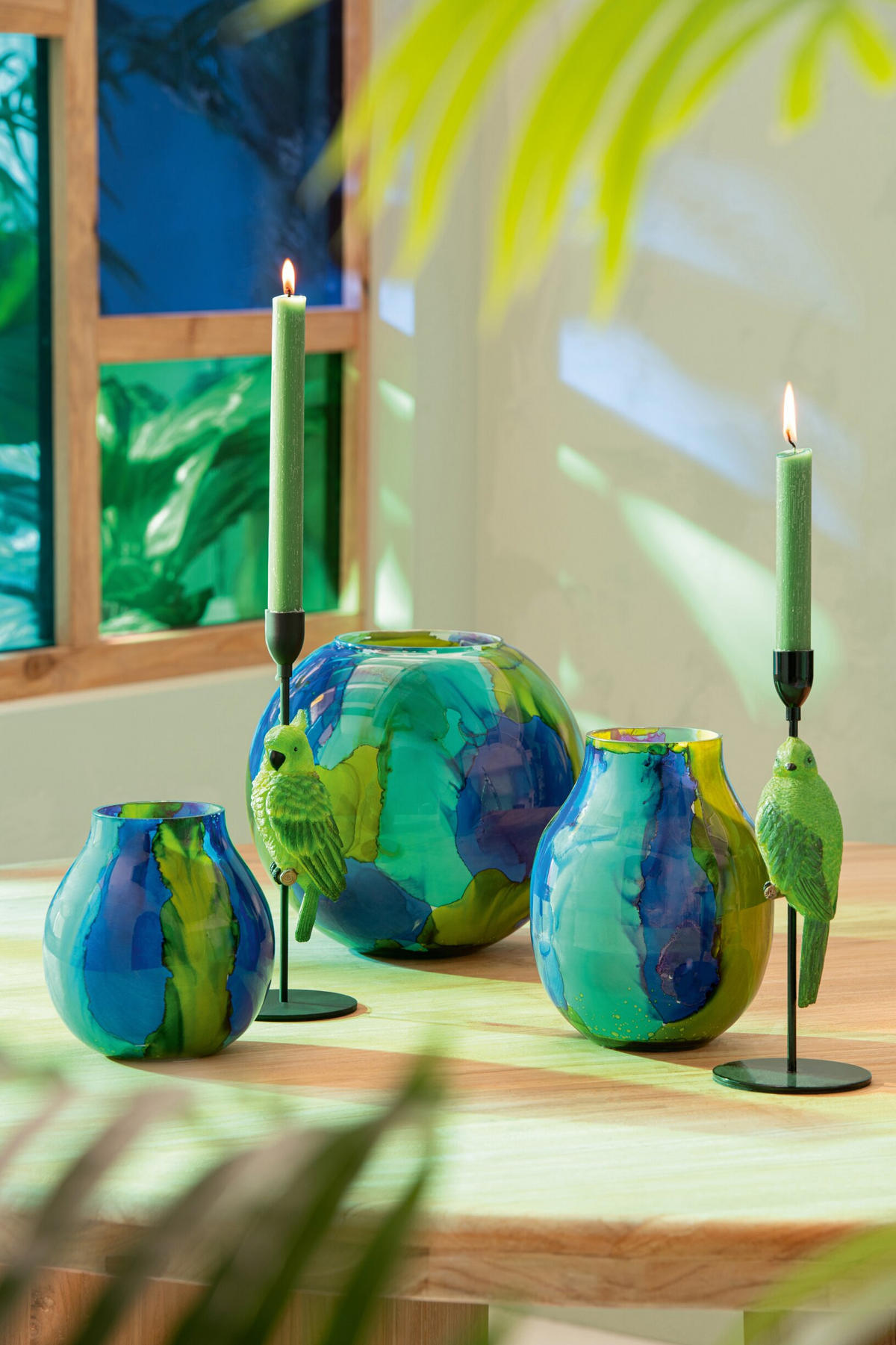 WINDLICHT AB - Blau, Glas (14/16cm) - J-Line