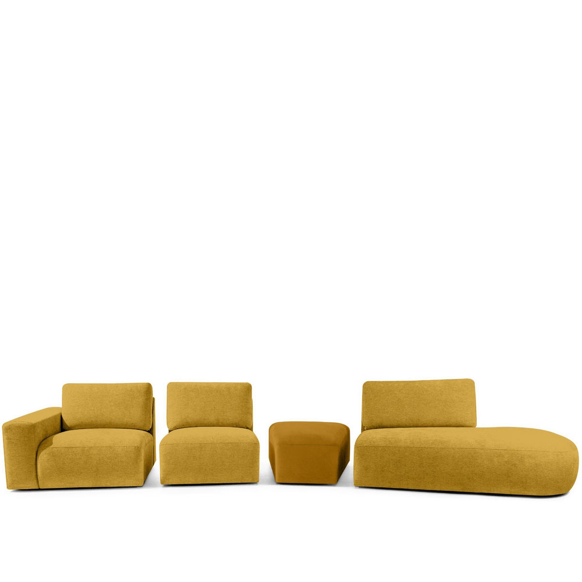 5-SITZER ECKSOFA ZUCCO Chenille rechts, Gelb - Gelb, Textil (430/84/105cm) - KONSIMO®