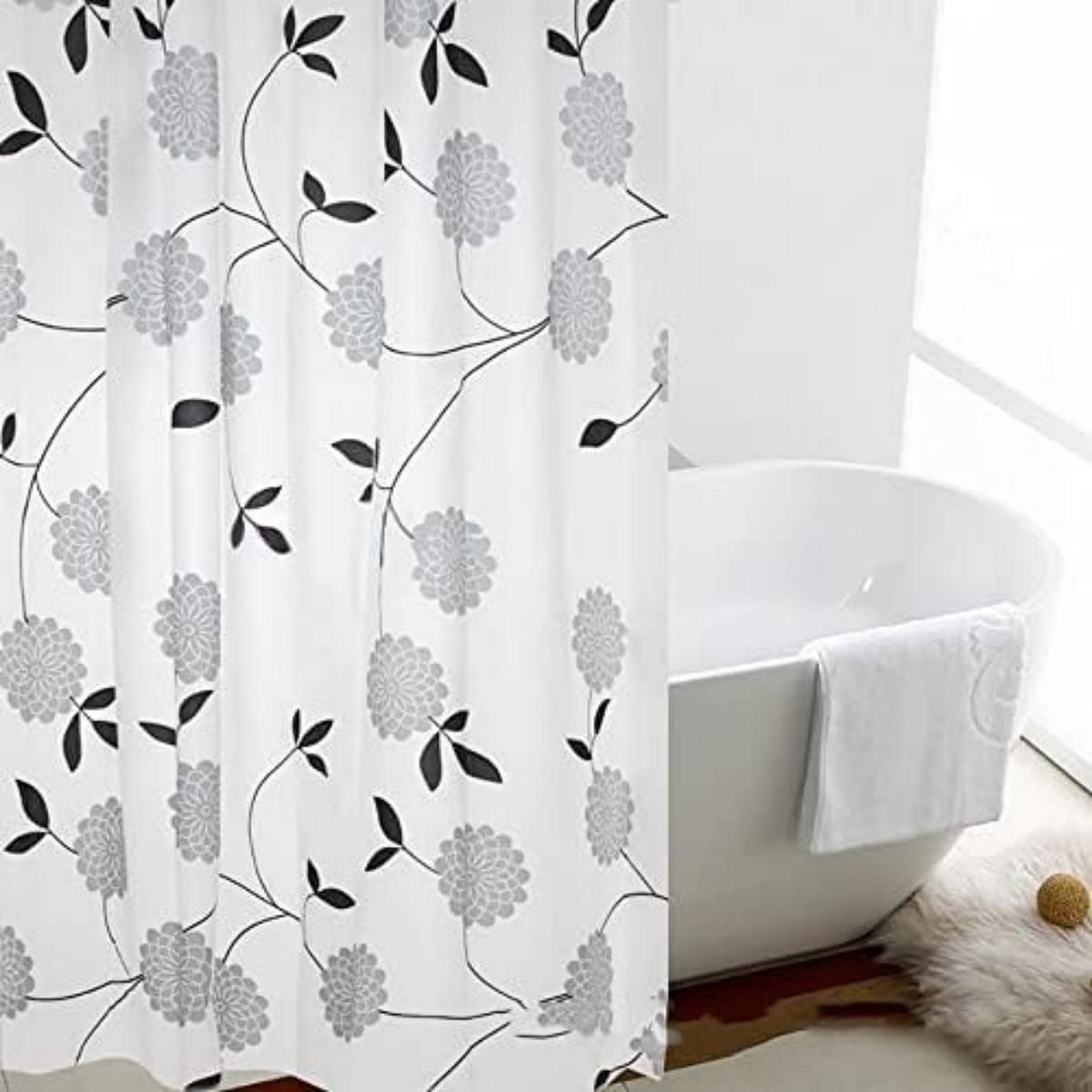 DUSCHVORHANG PEVA Blumen Muster wasserdicht schimmelresistent Badezimmer - Multicolor, Kunststoff (240/200cm) - MCBOSON
