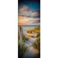 GLASBILD 30x80 cm Strand und Meer - Gelb, Glas (30/80cm) - artissimo