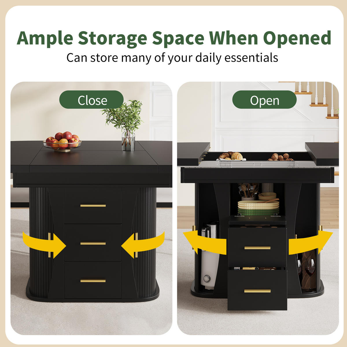 ESSTISCH 118-158/118/77 cm Schwarz aus MDF mit Ausziehfunktion - Schwarz, Holzwerkstoff (118/118/77cm) - OKMYHOME