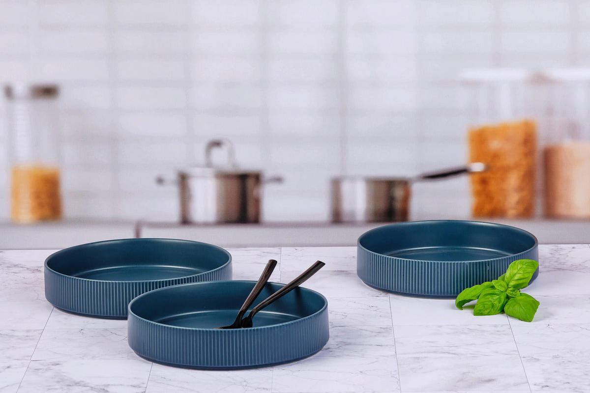 SUPPENTELLER Scandi Ø21,5cm - 4er-Set - Marineblau - Blau, Keramik (21.5cm) - Björn