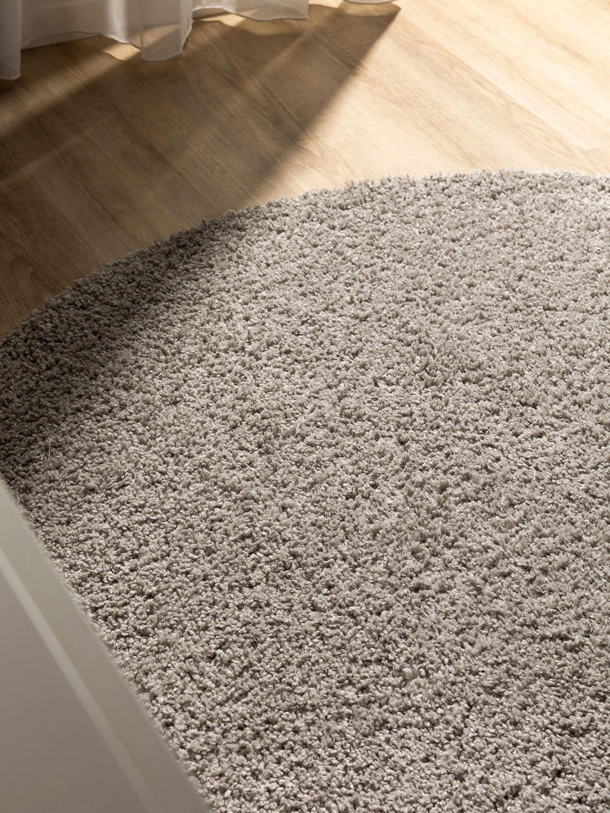 HOCHFLORTEPPICH Soho Hellgrau ø 80 cm rund - Hellgrau, Kunststoff (80/80cm) - benuta