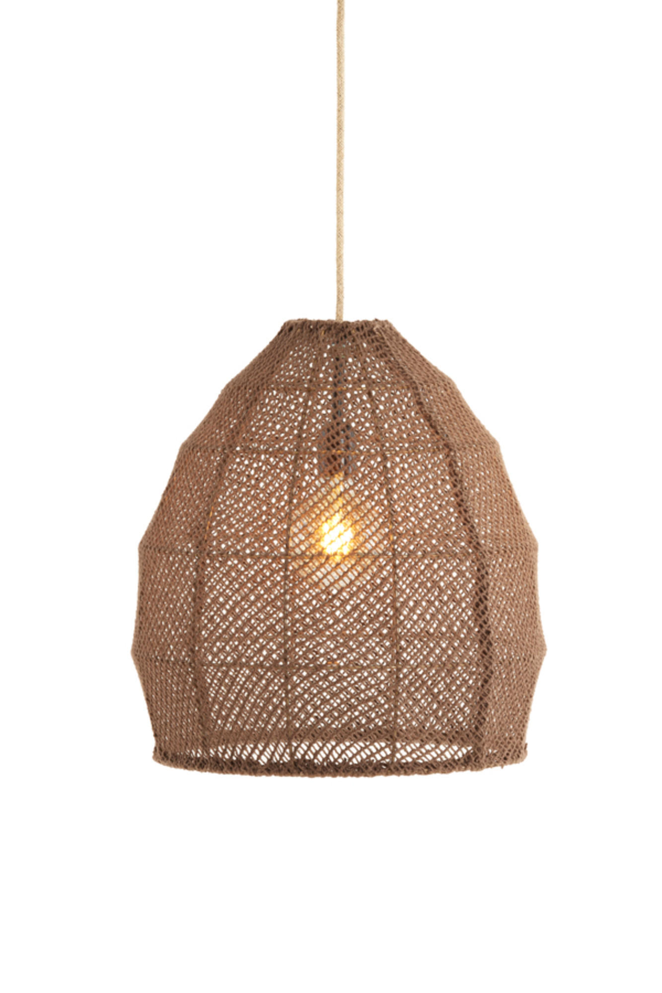 HÄNGELAMPE Makassar Braun Ø42/42 cm - Braun, Textil (42/42/42cm) - Light & Living