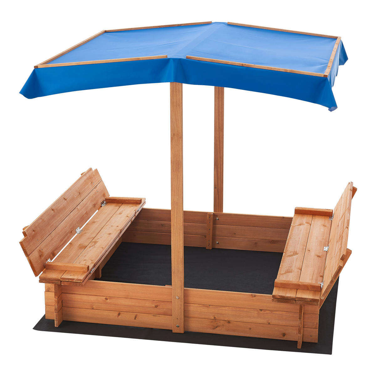 SANDKASTEN Kellenhusen - Blau/Naturfarben, Holz (120/120/120cm) - [en.casa]