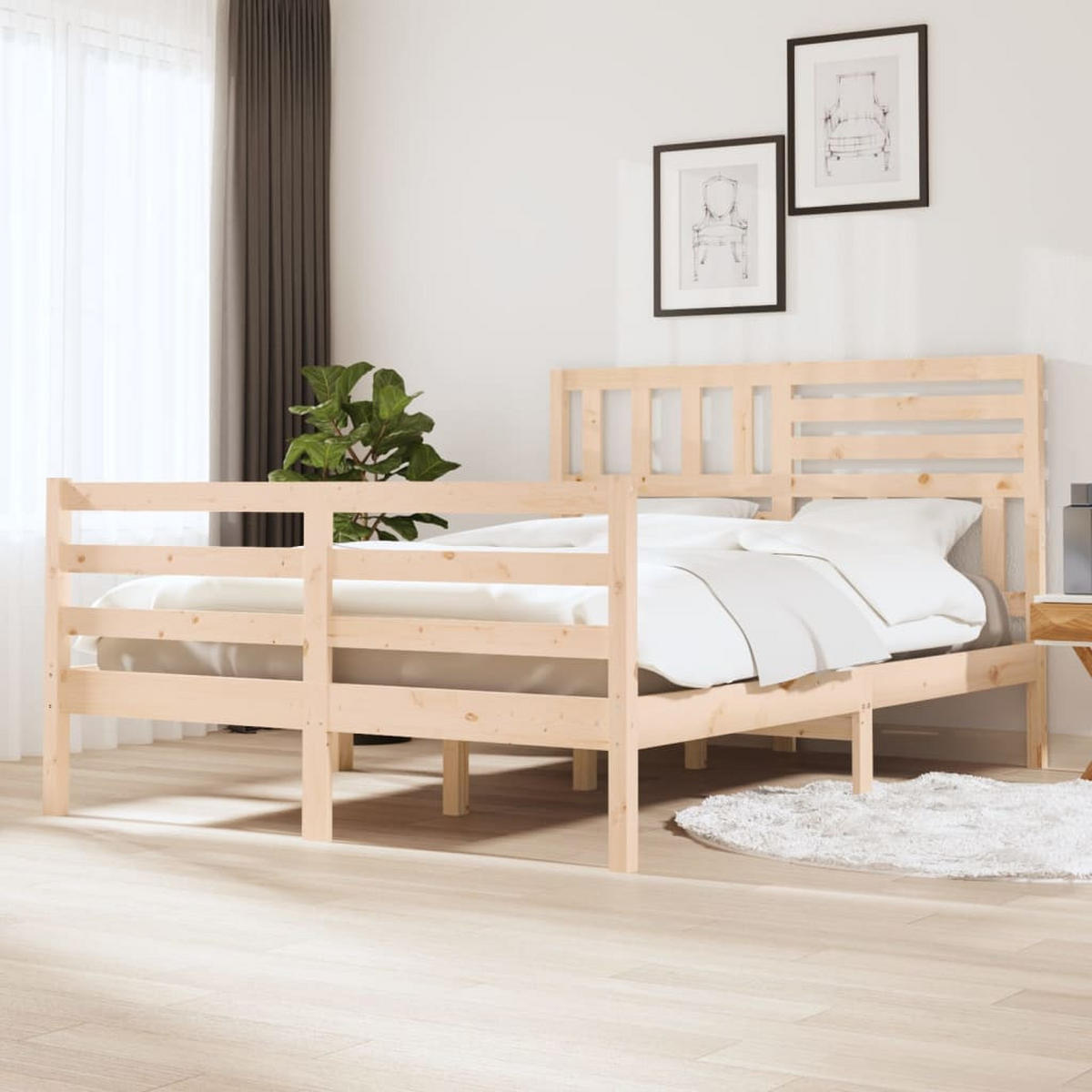 BETT Kaczmarek 126/195.5 cm - Braun, Holz (120/190cm) - Nettlife