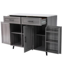 KÜCHENINSEL 129/91,5/46 cm Grau/Weiß aus MDF mit klappbarer Tischplatte - Grau, Holzwerkstoff (46/91.5/129cm) - OKMYHOME