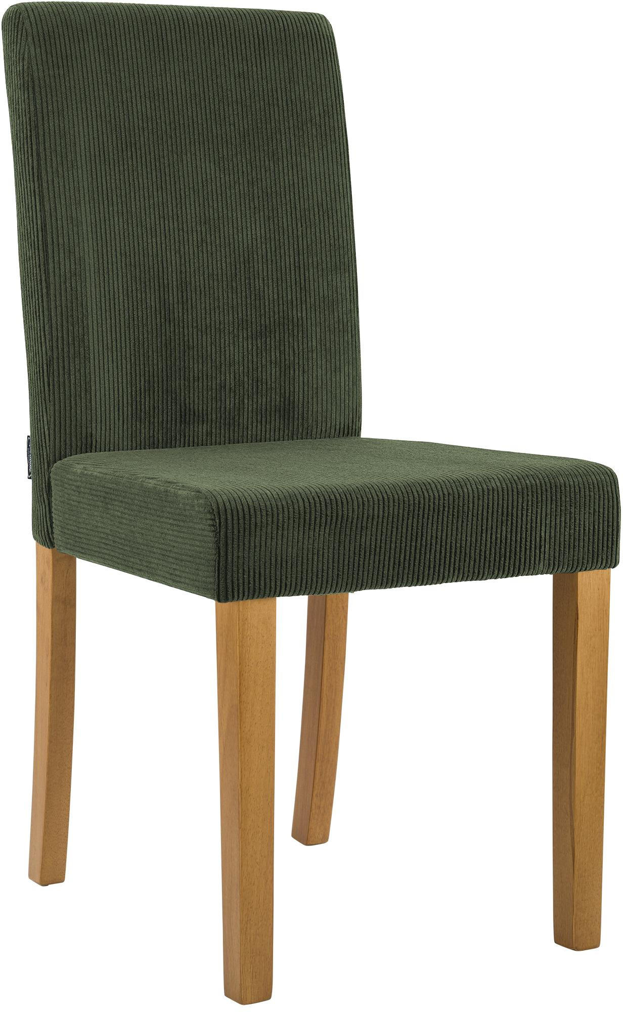 ESSZIMMERSTUHL Cord Grün - Naturfarben/Grün, Holz/Textil (41/91/47cm) - CLP