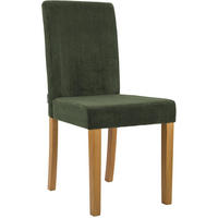 ESSZIMMERSTUHL Cord Grün - Naturfarben/Grün, Holz/Textil (41/91/47cm) - CLP