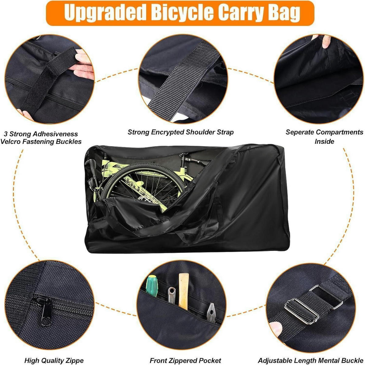 FAHRRAD-REISETASCHE für Flugzeug 140 cm - Schwarz, Textil (27.5/79.5/140cm)