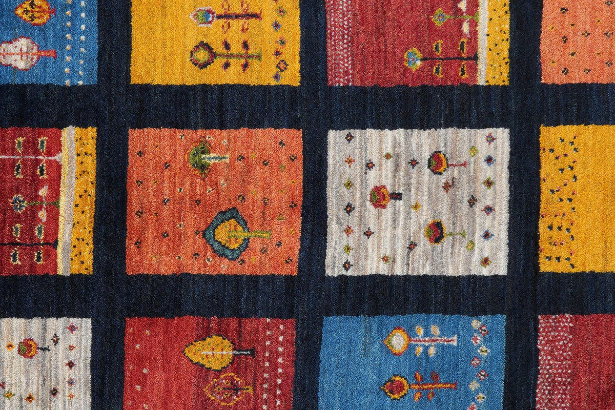 GABBEH-TEPPICH handgeknüpft Rizbaf Blau 209/157 cm Schurwolle - Blau, Textil (157/209cm) - Looma