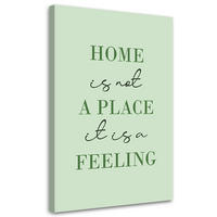 WANDBILD beschriftung home - Grün, Textil (40/60cm) - Feeby