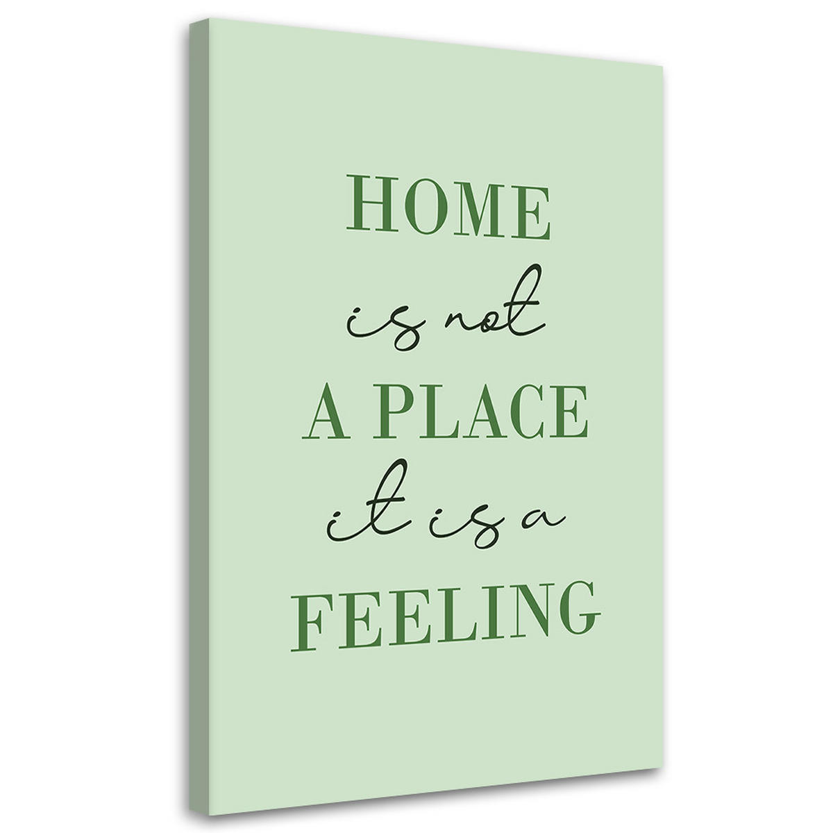 WANDBILD beschriftung home - Grün, Textil (40/60cm) - Feeby